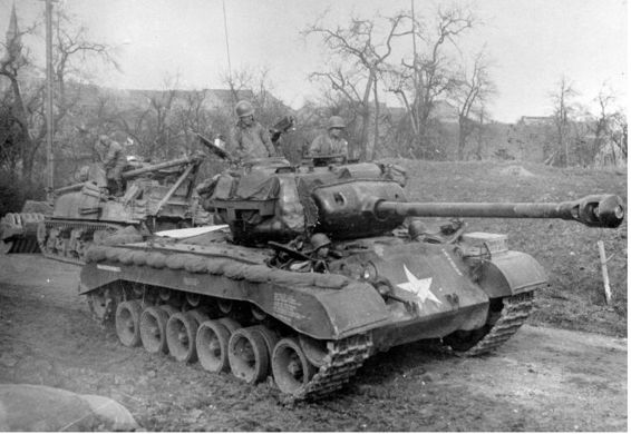 Pictured is a US Army M26 heavy tank belonging to the 9th Armored Division - photo 3