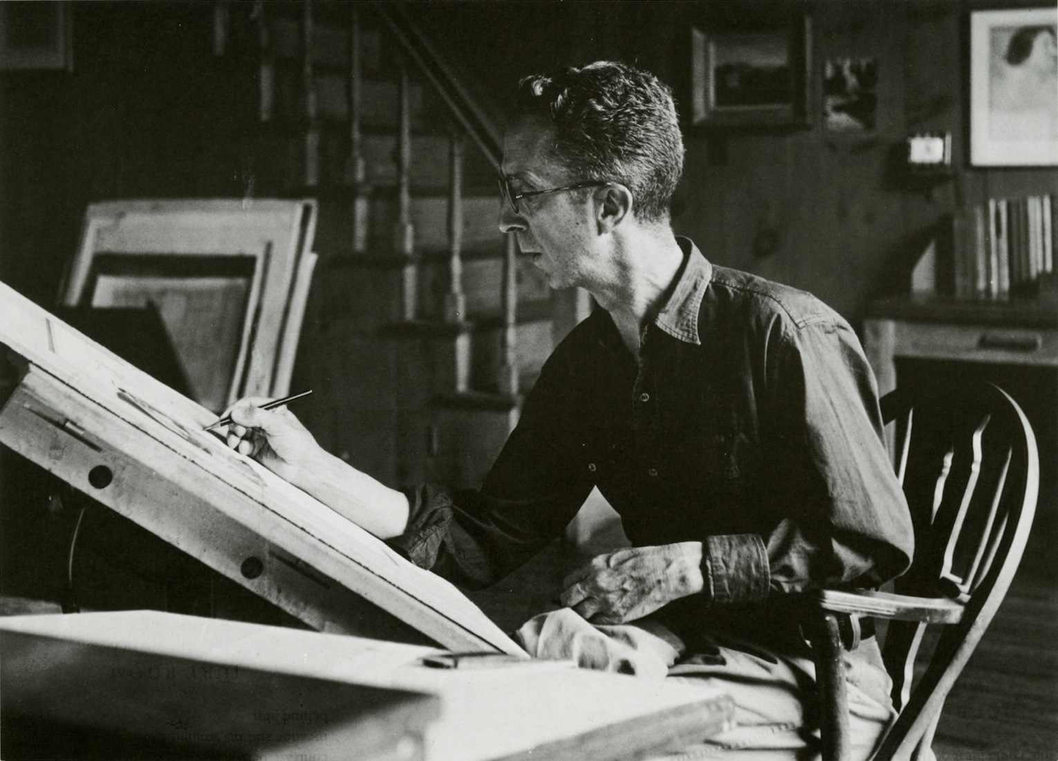 Norman Rockwell at work in his studio in Stockbridge Massachusetts Norman - photo 3