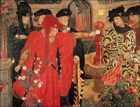 This painting by Henry Payne Choosing the White and Red Roses 1908 depicts - photo 6