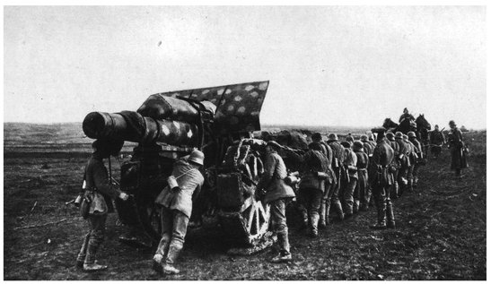 A heavy mortar is moved into position prior to the beginning of the barrage - photo 17