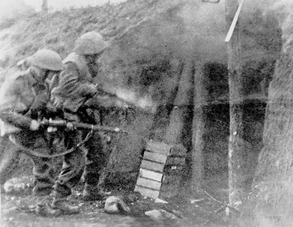 Infantrymen of the Dorsets clearing a bunker built into a dyke on the Island A - photo 4