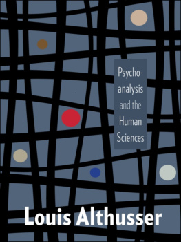 Althusser Psychoanalysis and the Human Sciences