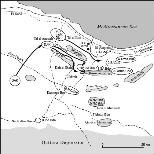 Map 4 The crucial day 1 July 1942 The Africa Korps is held by the 18th - photo 4