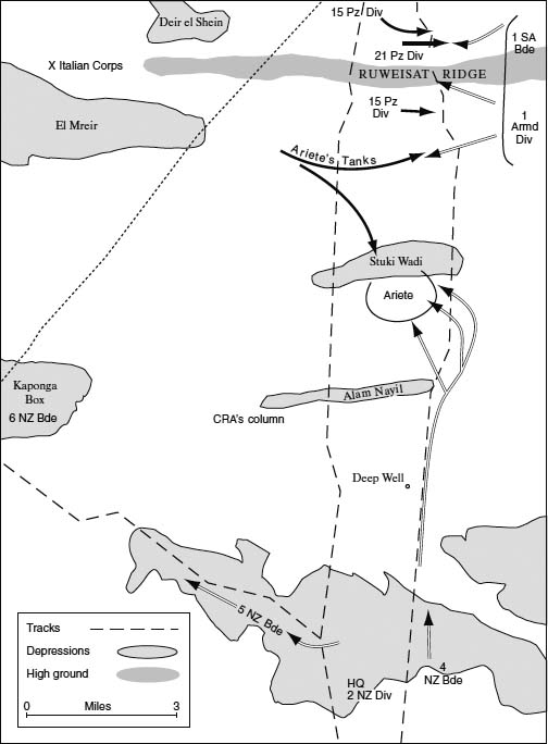 Map 6 The route of Ariete on 3 July While the Afrika Korps is held on the - photo 6