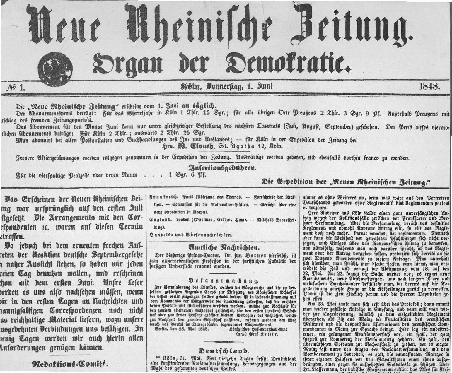 24 The masthead of the first edition of the Neue Rheinische Zeitung 1 June - photo 26