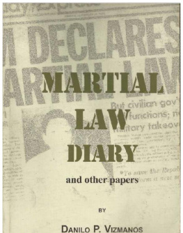 Danilo P. Vizmanos Martial Law Diaries, and other papers