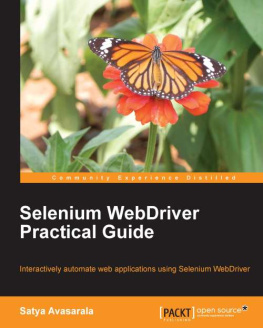 Avasarala - Selenium Testing Tools Definitive Guide