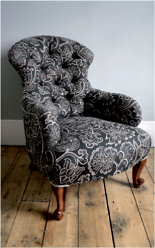 Deep-buttoned iron-back Victorian nursing chair upholstered by Hannah Stanton - photo 10