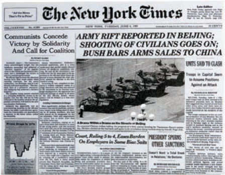 Jeff Wideners Tank Man photograph on the front page of the June 6 1989 New - photo 6