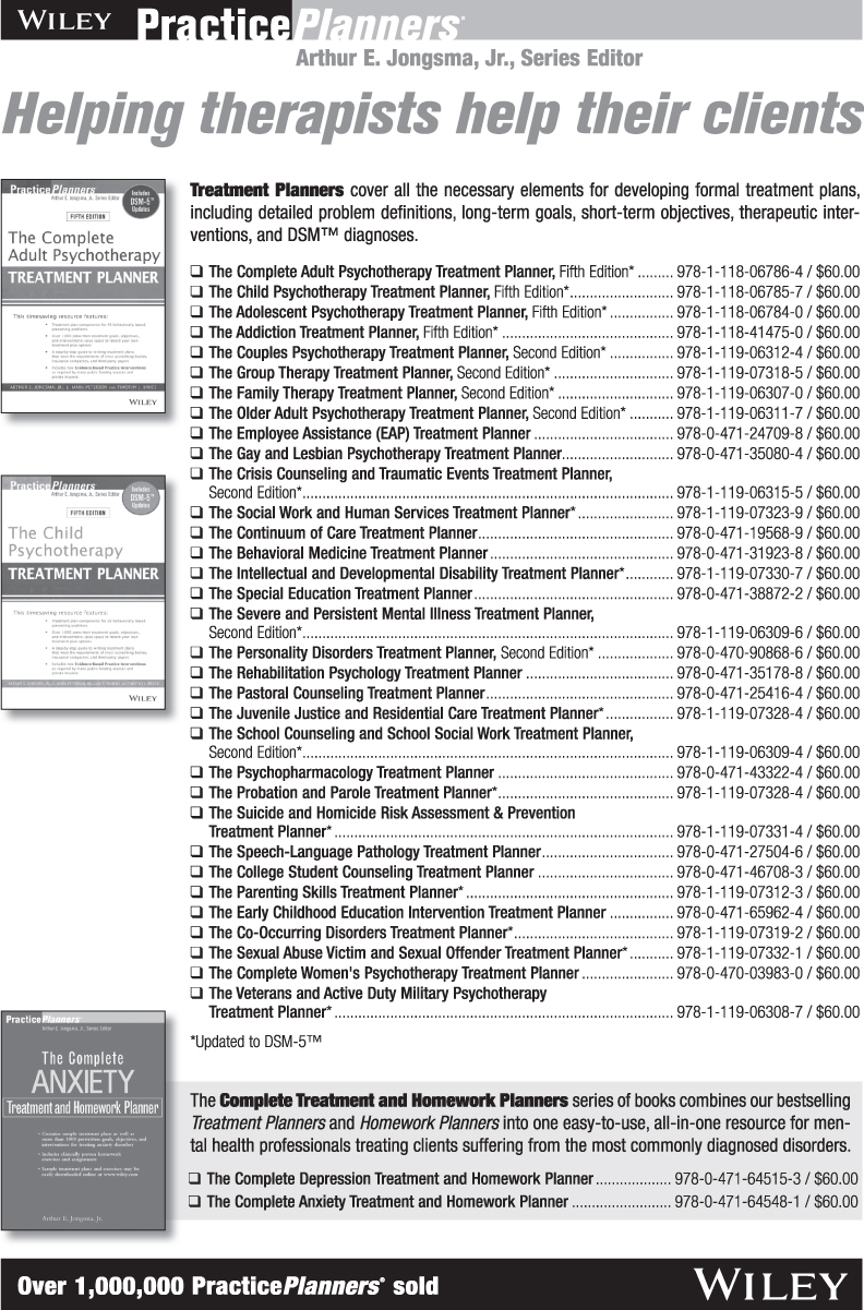 Wiley Practice Planners Series Treatment Planners The Complete Adult - photo 2