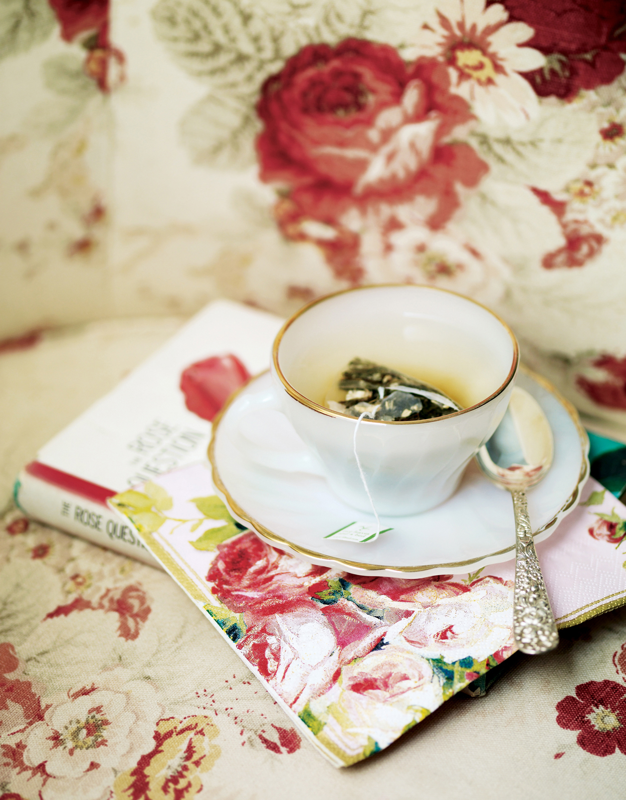 Home pleasures can be simple pleasures This vintage cup spoon and rose - photo 11