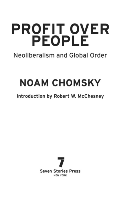 Copyright 1999 by Noam Chomsky Introduction copyright 1998 by Robert W - photo 2