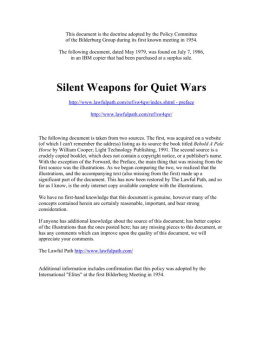 Anonymous - Silent weapons for quiet wars