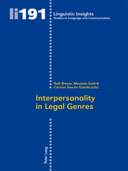 Ruth Breeze Interpersonality in Legal Genres