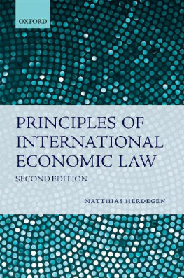 Matthias Herdegen - Principles of International Economic Law