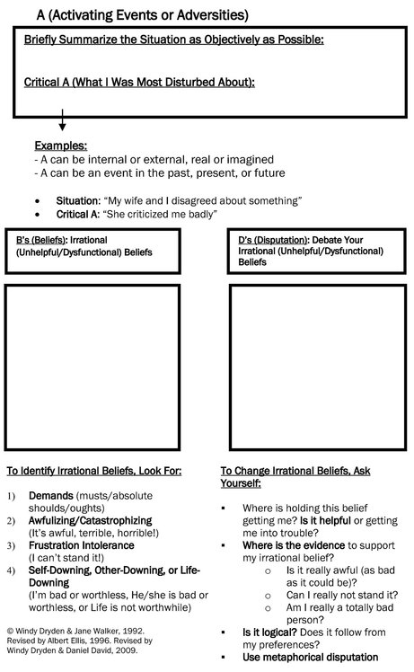 Sample Filled-Out REBT Self-Help Form - photo 2