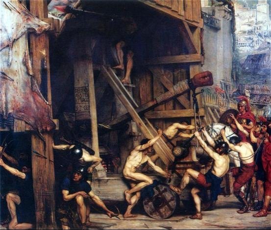 Edward Poynters painting depicting a Roman catapult About Charles River - photo 1