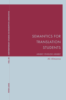 Ali Almanna Semantics for Translation Students: Arabic-English-Arabic