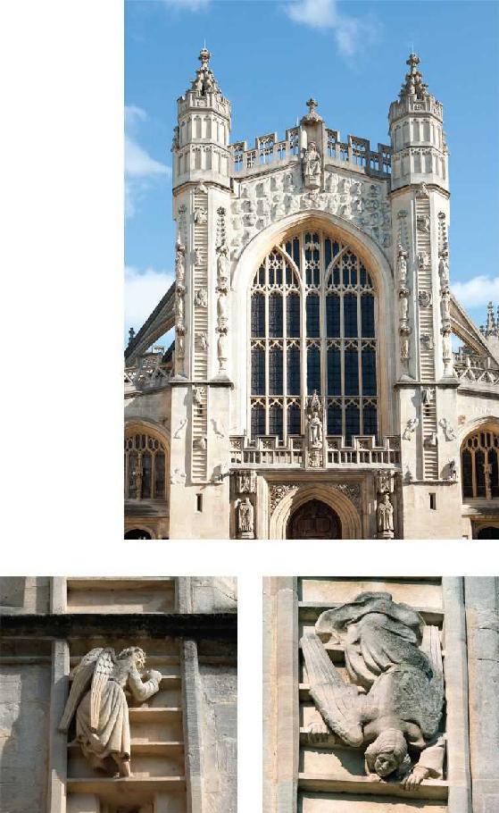 13 The west-front of Bath Cathedral Priory featuring Jacobs Ladder - photo 3