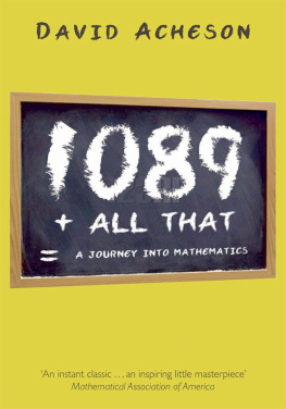 David Acheson 1089 and All That: A Journey Into Mathematics