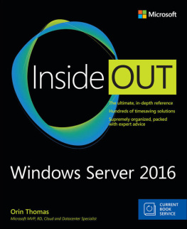 Orin Thomas - Windows Server 2016 Inside Out