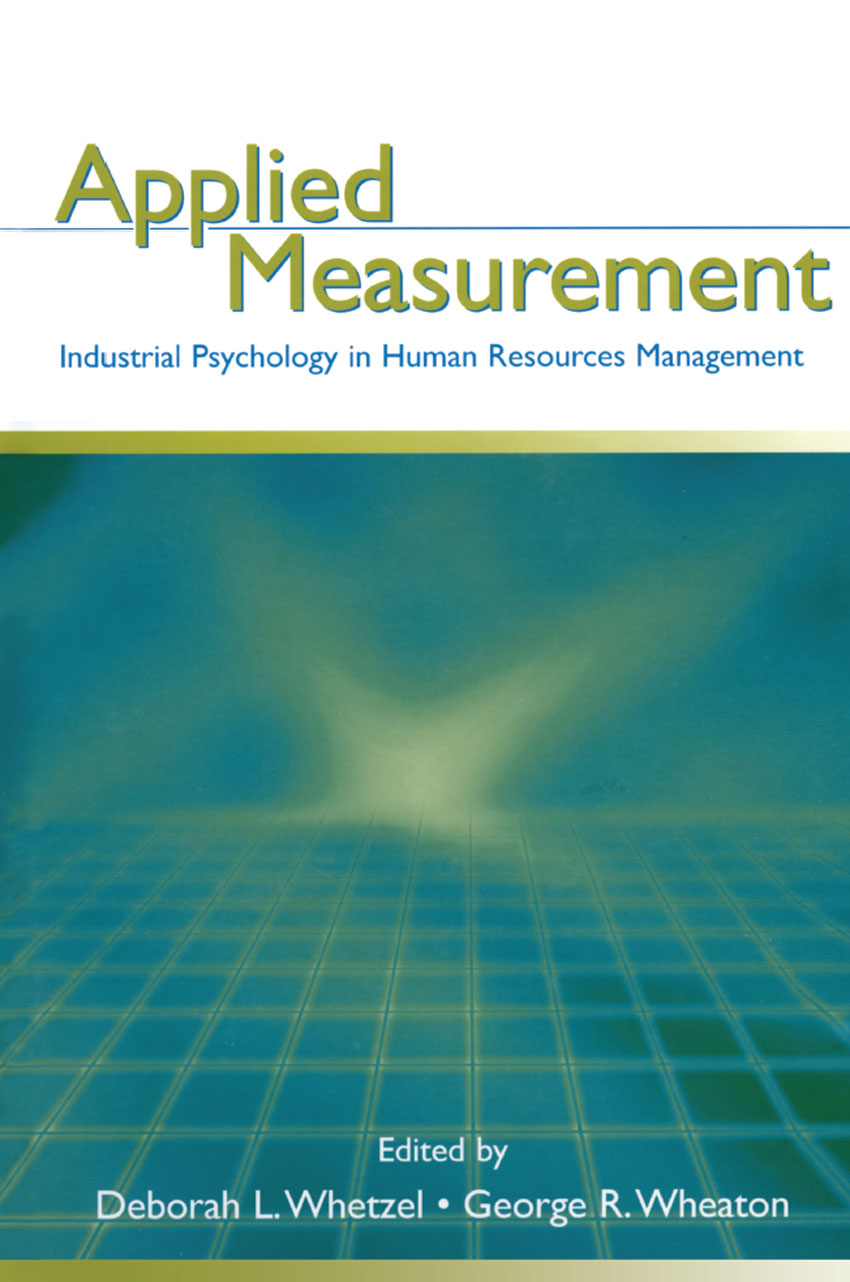 Applied Measurement Industrial Psychology in Human Resources Management Applied - photo 1