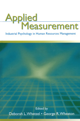 Deborah L. Whetzel - Applied Measurement: Industrial Psychology in Human Resources Management