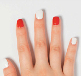 Starting with your pinky apply two coats of white polish on every other nail - photo 18