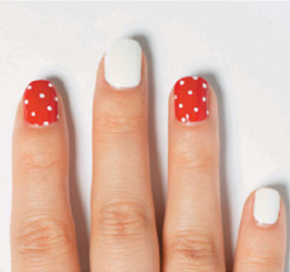 On the red nails use a fine-tipped brush to apply small white dots in a random - photo 19