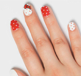 On the white nails use a fine-tipped brush to apply red dots to the middle and - photo 22