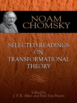 Noam Chomsky - Selected Readings on Transformational Theory