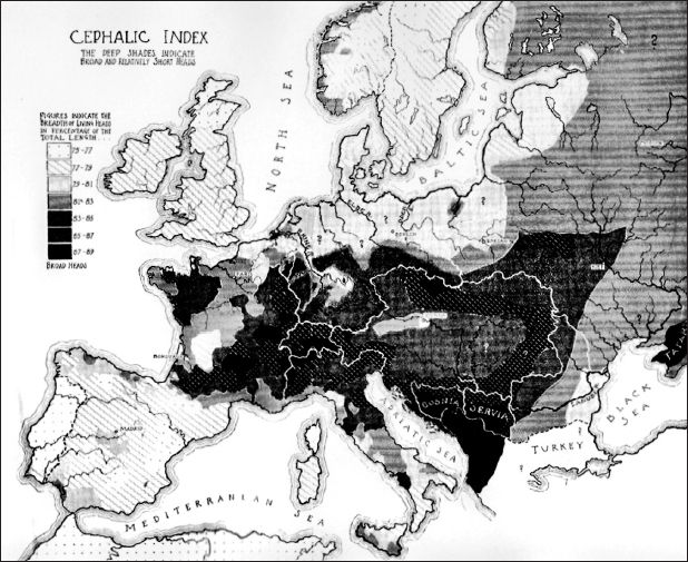 A map representing the Cephalic Index for the peoples of Europe W Z Ripley - photo 14