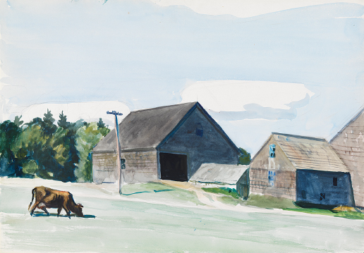 Pl 1 Edward Hopper Farm Buildings and Cow 1927 Watercolor and graphite - photo 1