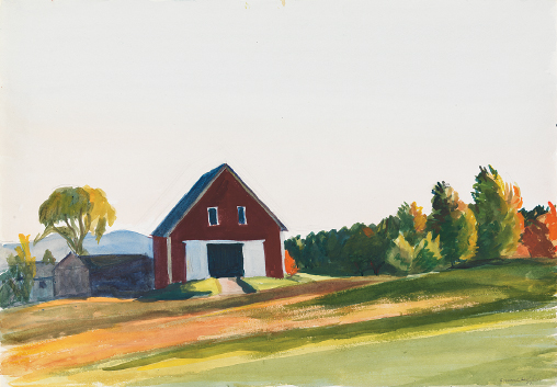 Pl 3 Edward Hopper Red Barn in Autumn Landscape 1927 Watercolor and - photo 4