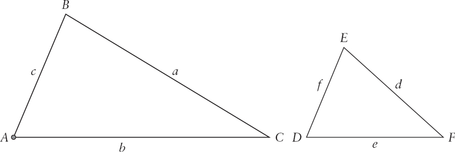 If the two triangles above are similar then A D B E and C F and - photo 1