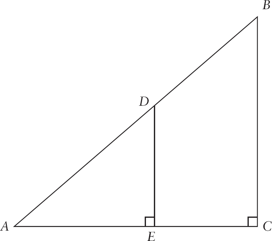 Notice that ABC is similar to ADE because each contains a right angle C E - photo 3