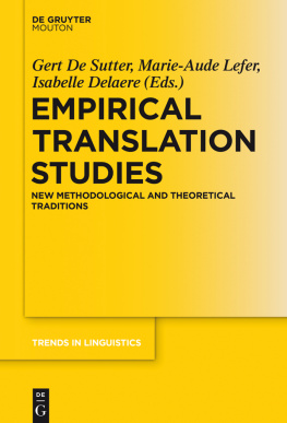 Gert De Sutter Empirical Translation Studies