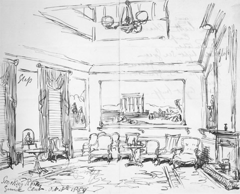 21 Sir John Gilberts pen and ink drawing of the Smoking Room of the Garrick - photo 22