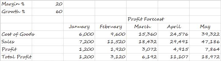 To make another change to show 10 margin and 200 growth for example would - photo 4