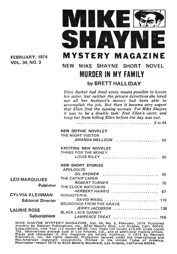 Murder in My Family by Brett Halliday ghost written by Edward Y Breese - photo 1