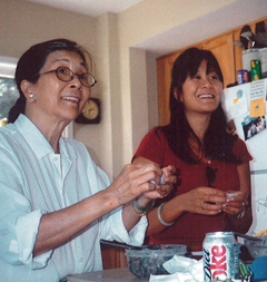 My mom and I teaching a dim sum class at my house in Los Angeles On the - photo 2