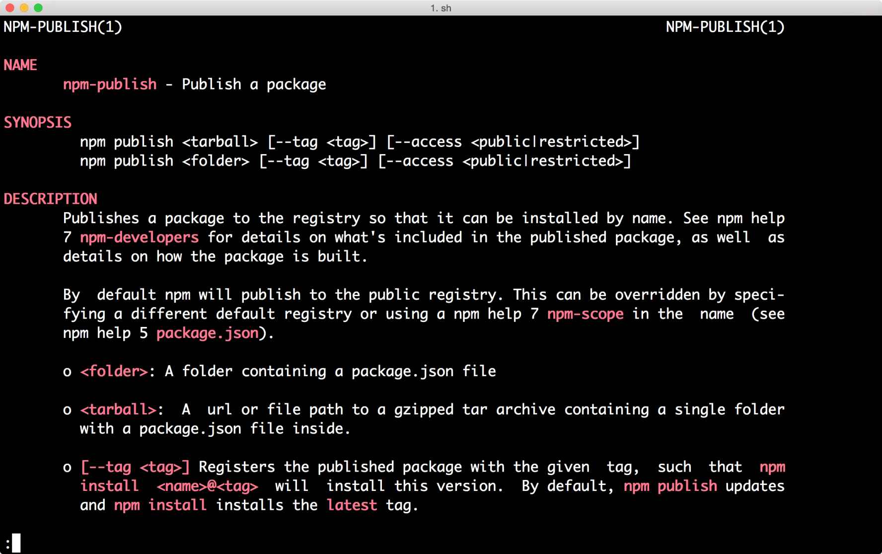 Figure 3 The manpage for npm publish Figure 4 The documentation website of - photo 3