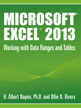 Napier H.A. Microsoft Excel 2013: Working with Data Ranges and Tables