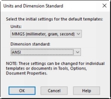 Click OK on the Units and Dimension Standard drop-down On the New SOLIDWORKS - photo 10