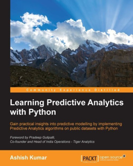 Kumar Ashish. - Learning Predictive Analytics with Python
