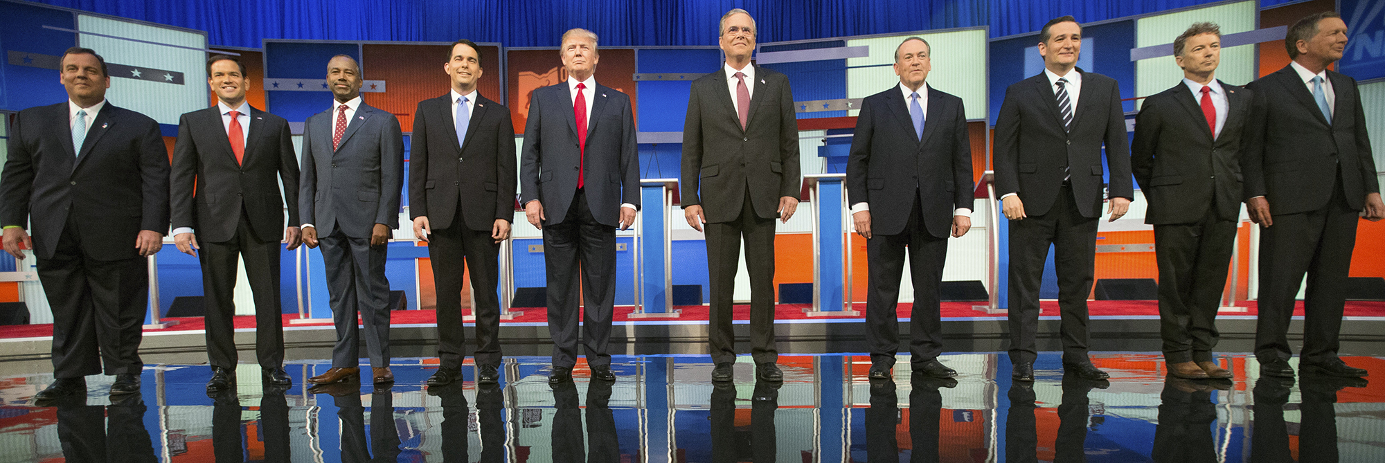 FIRST DEBATE The crowded stage Aug 6 2015 at the first debate for Republican - photo 19