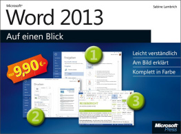 Lambrich S. - Microsoft Word 2013 auf einen Blick