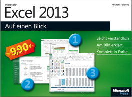 Kolberg M. - Microsoft Excel 2013 auf einen Blick