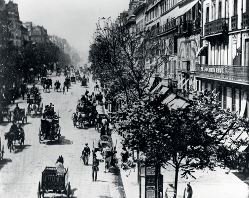 Paris France in the 1860s Horse-drawn carts and carriages rattled along city - photo 3