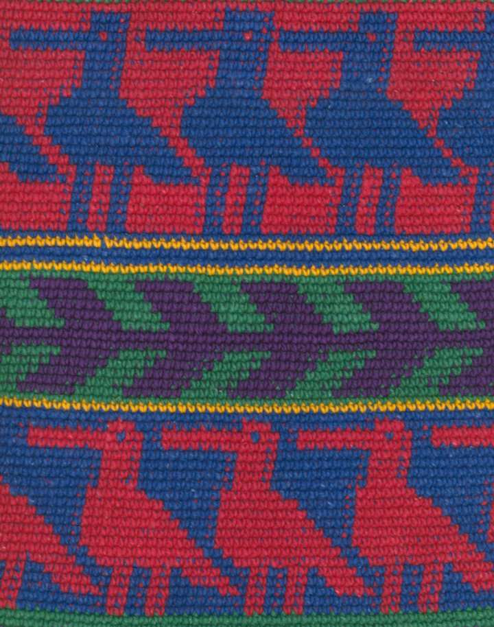 Detail of a tapestry crocheted cotton shoulder bag from Guatemala 1977 A - photo 2